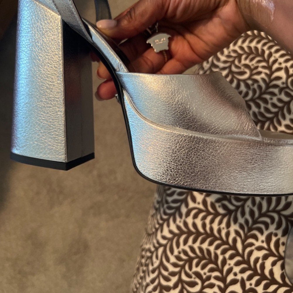Silver Versace Platform Sandals - image 5